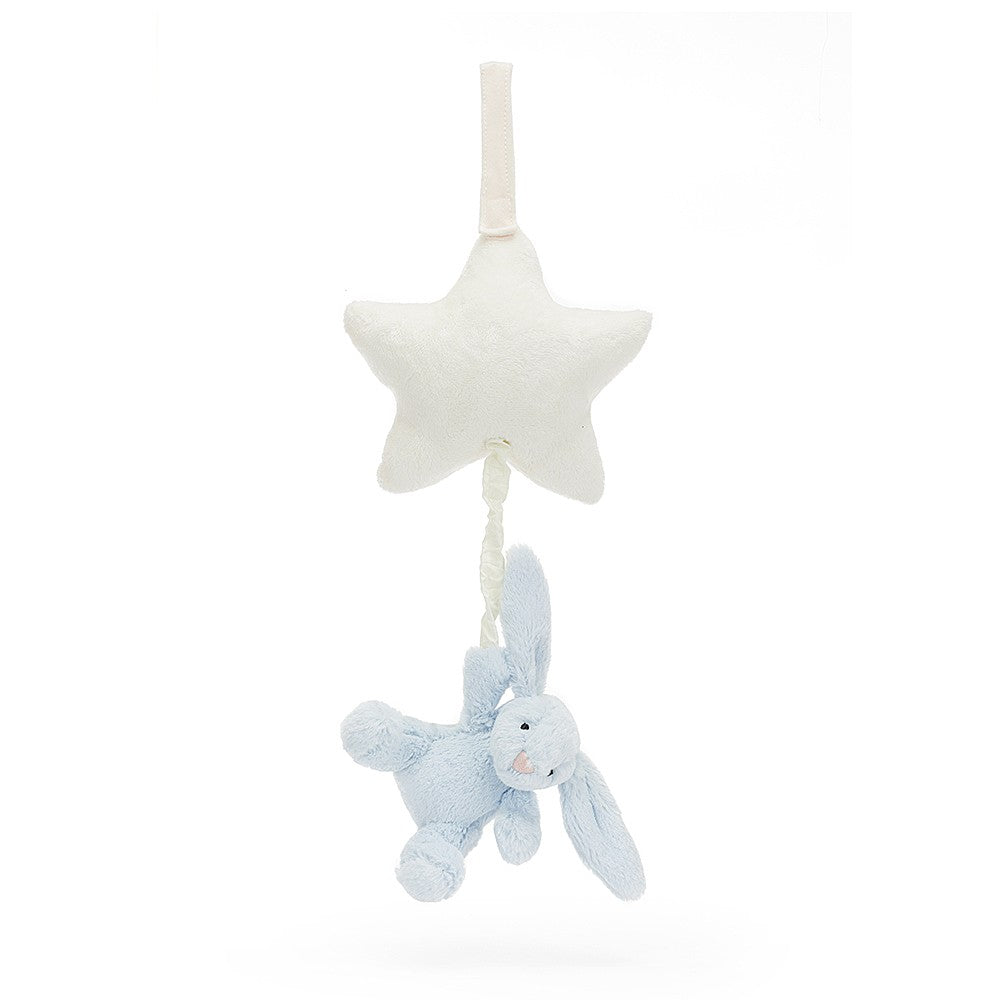 J ellycat London Bashful Blue Bunny Star Musical Pull