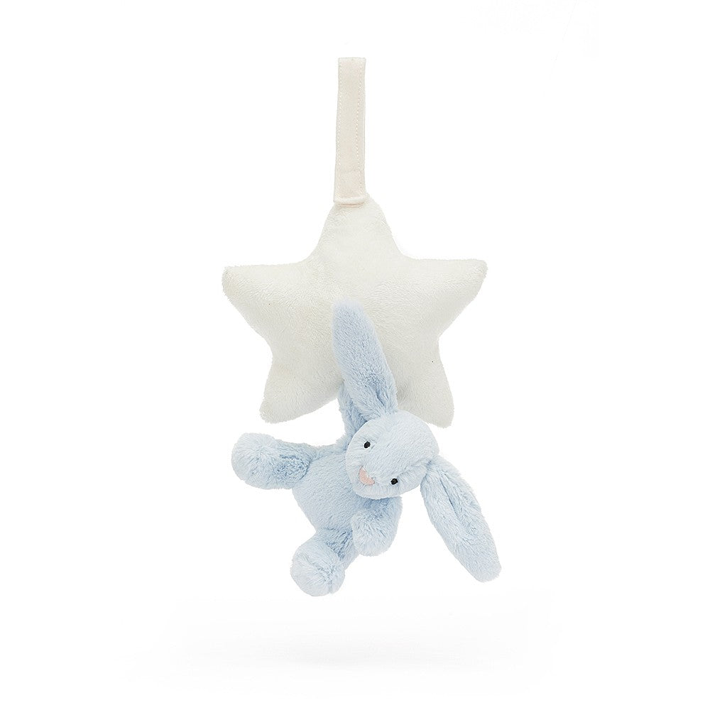 J ellycat London Bashful Blue Bunny Star Musical Pull