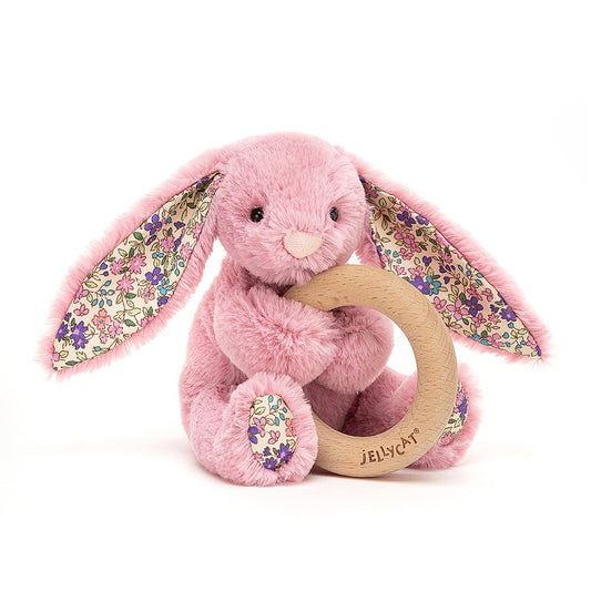 Jellycat London Blossom Tulip Bunny Wooden Ring Toy (Retired 2022)