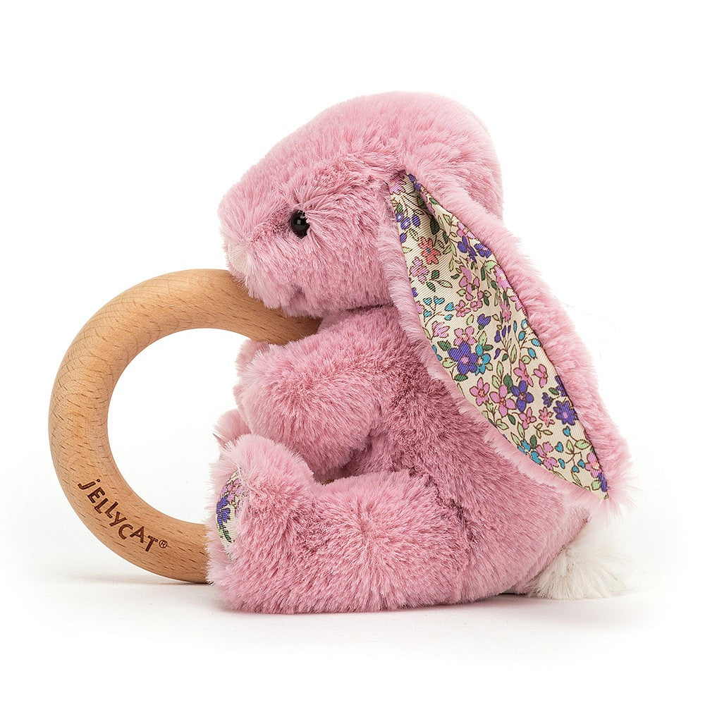 Jellycat London Blossom Tulip Bunny Wooden Ring Toy (Retired 2022)