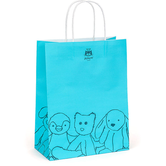 Jellycat London Blue Gift bag/Paper Bag in size Small, Medium and Large Christmas