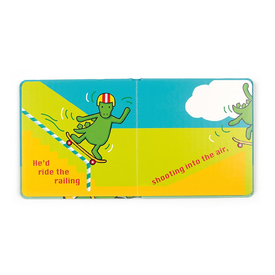 Jellycat London Dino The Dinosaur Who Loves To Skate Book (Retired Design)