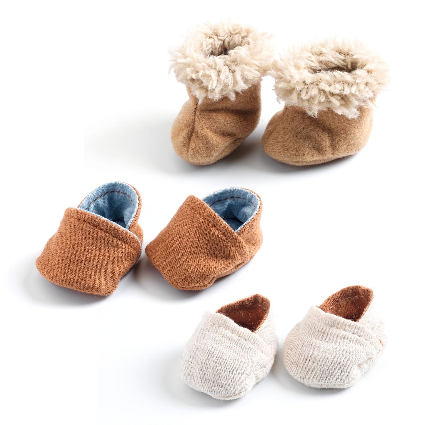 DJECO Pomea Dolls Shoes - 3 pairs of slippers