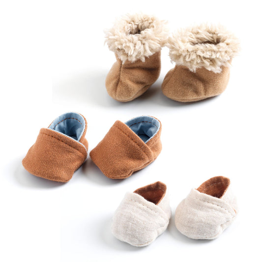 DJECO Pomea Dolls Shoes - 3 pairs of slippers